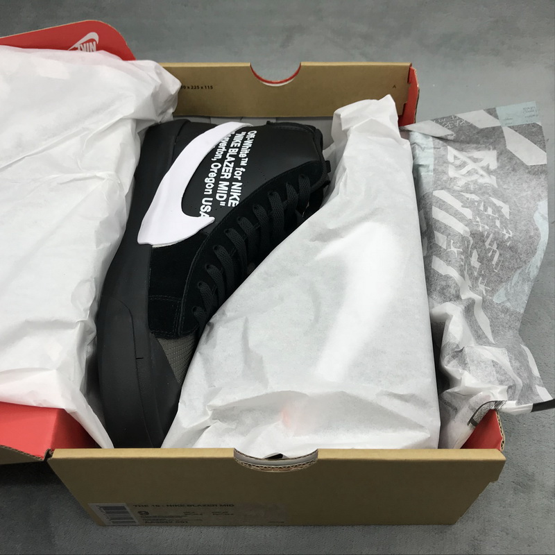 Authentic OFF-WHITE x Nike Blazer Mid Black GS